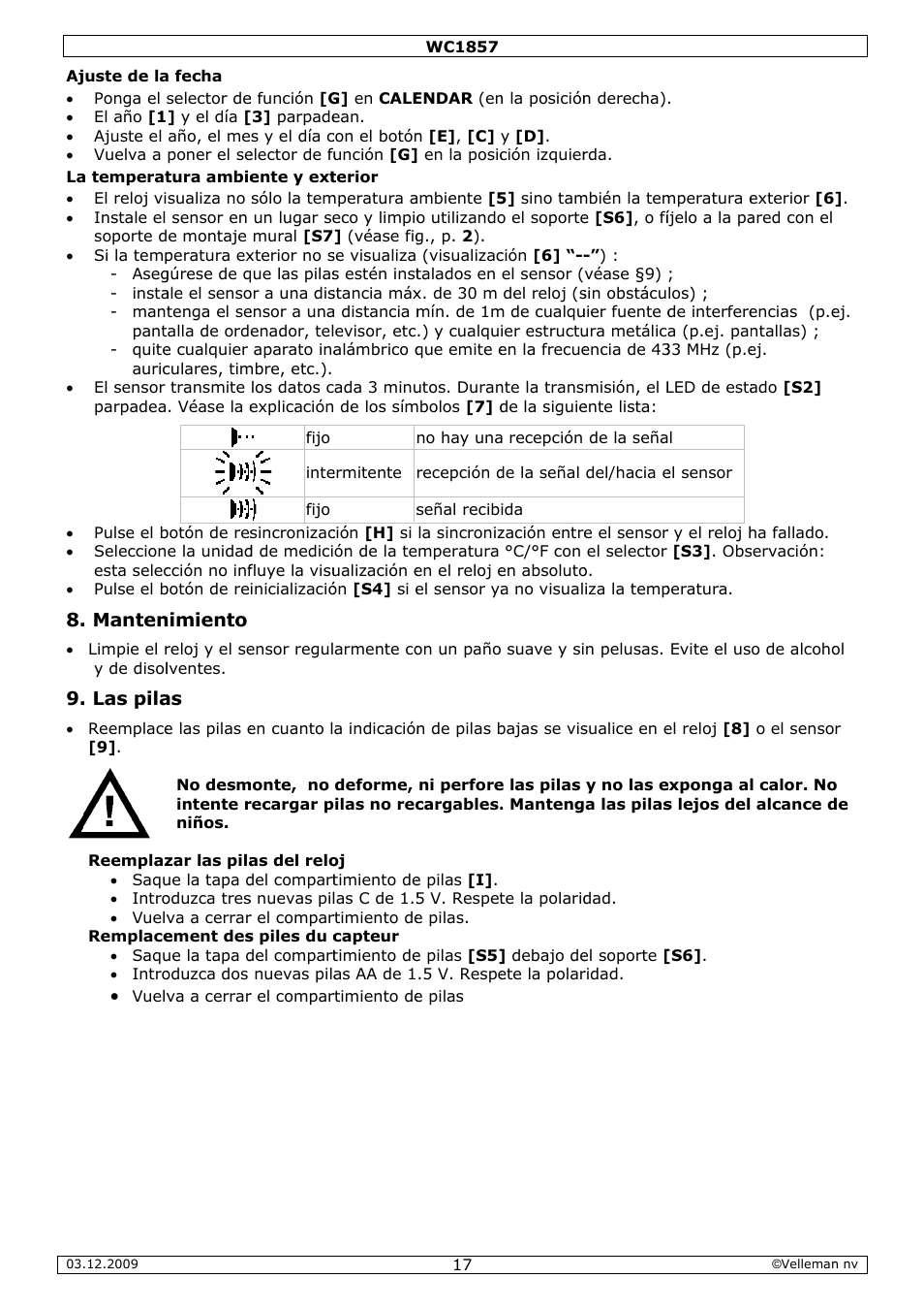 Velleman WC1857 User Manual | Page 17 / 26