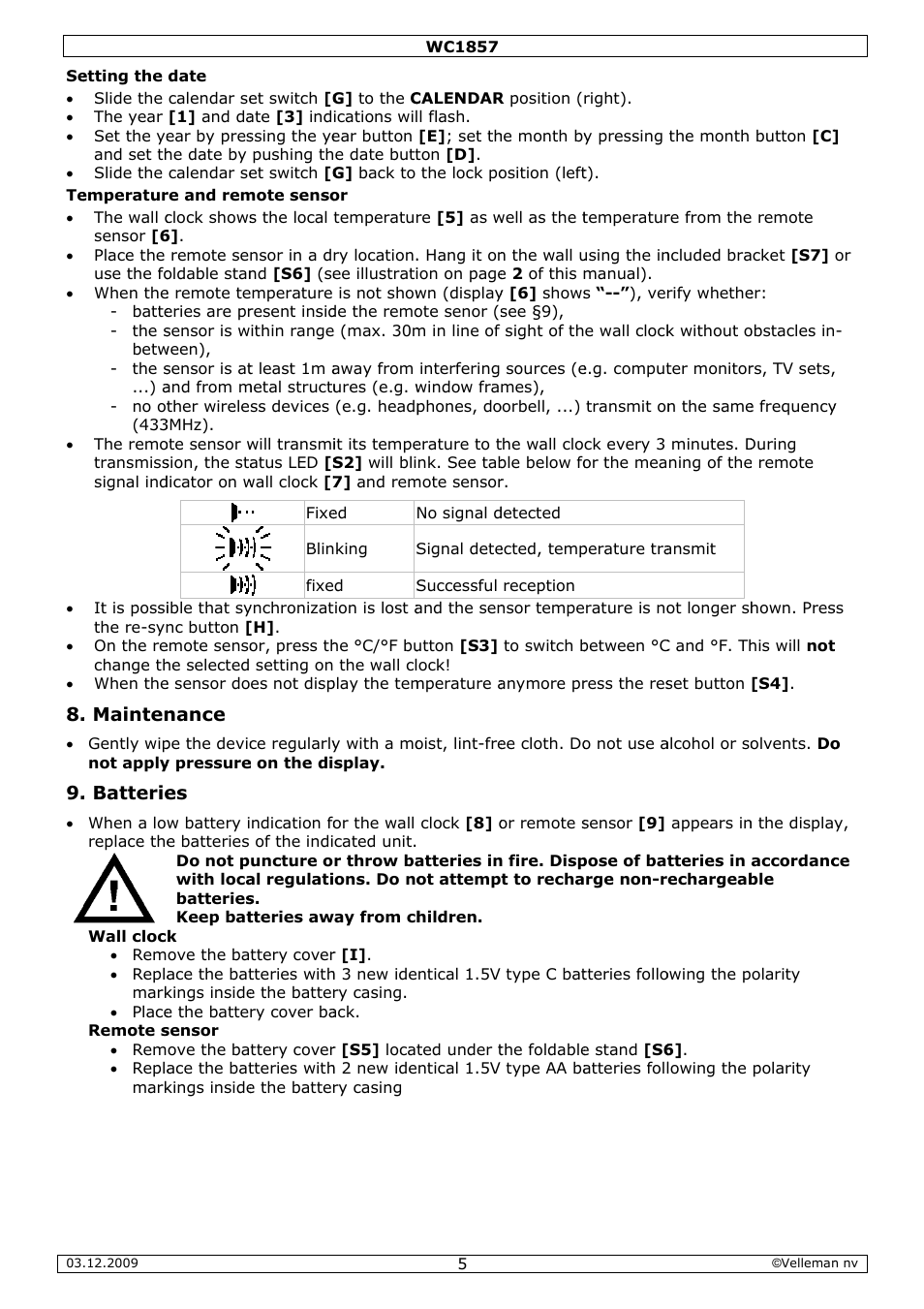 Velleman WC1857 User Manual | Page 5 / 26