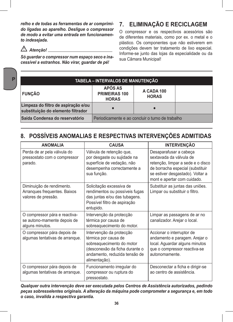 Eliminação e reciclagem | Stanley D 200/8/6 User Manual | Page 36 / 80