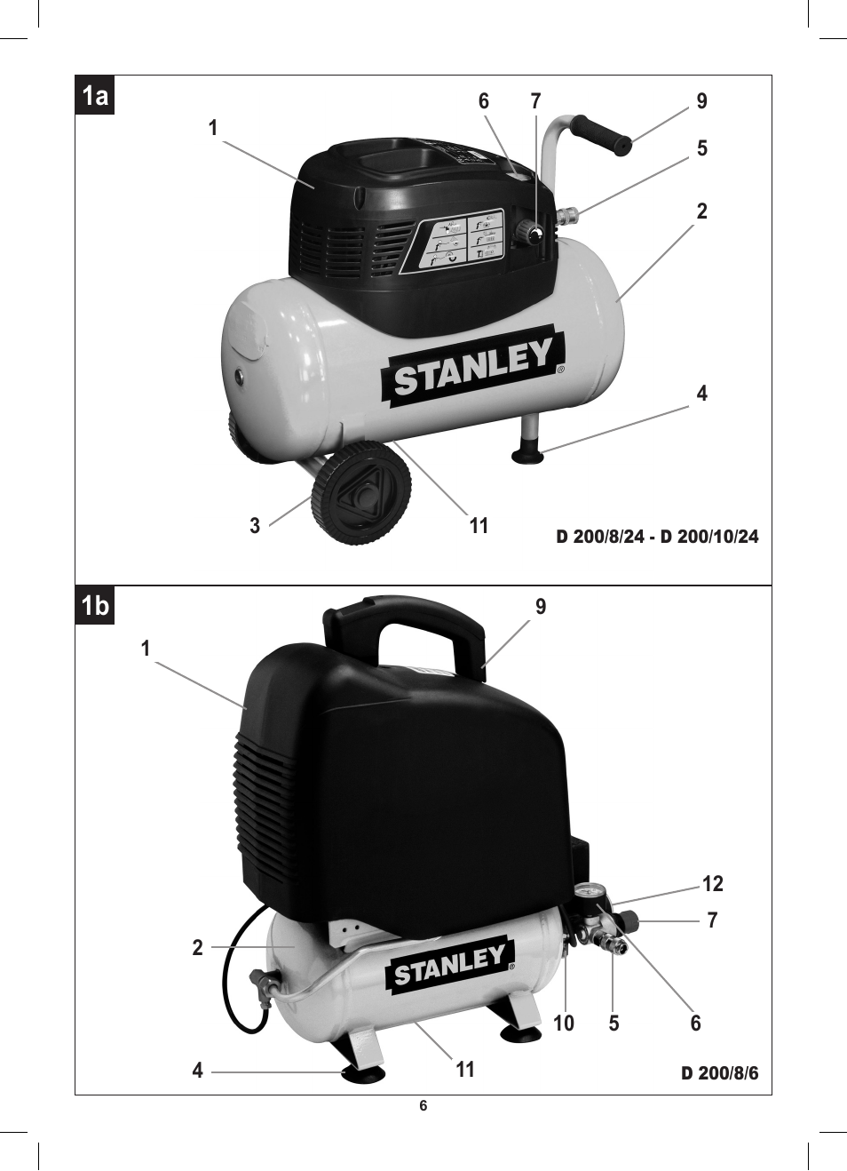 1a 1b | Stanley D 200/8/6 User Manual | Page 6 / 80