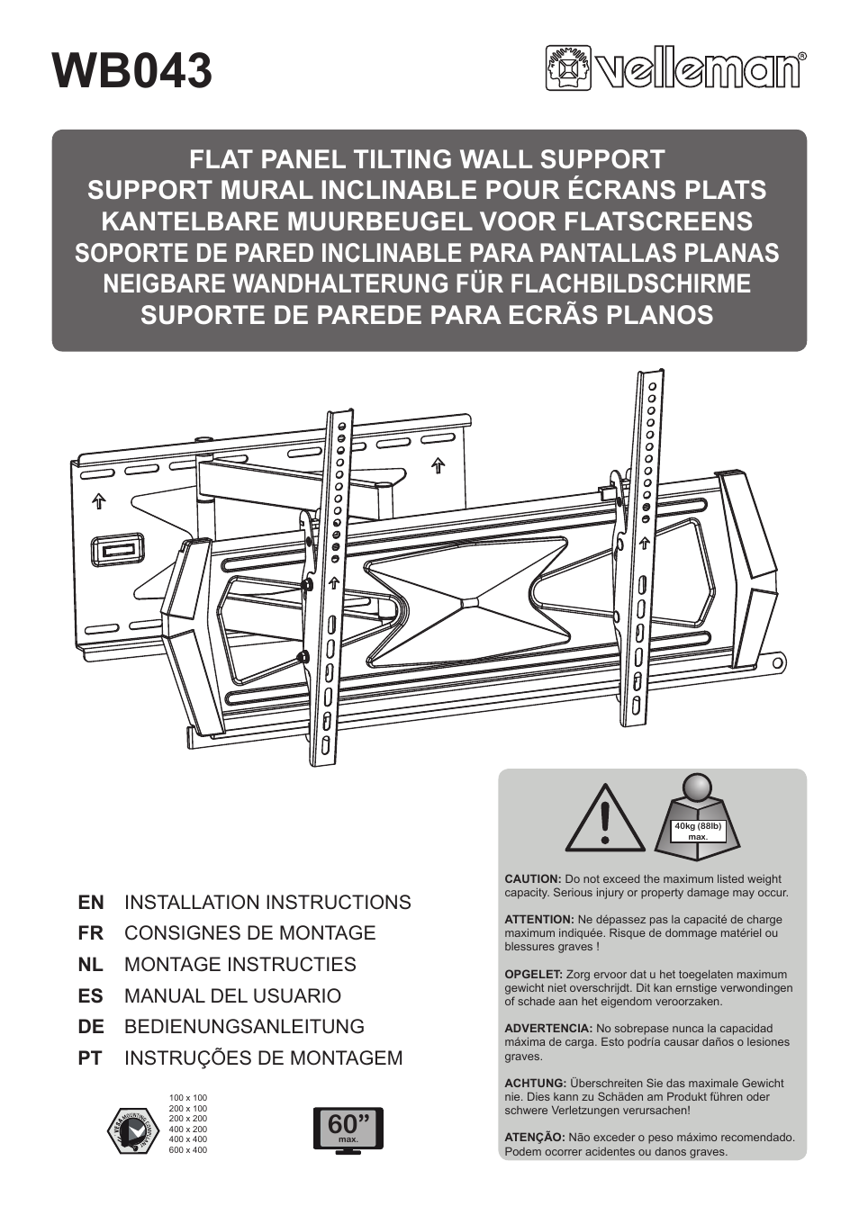 Velleman WB043 User Manual | 14 pages