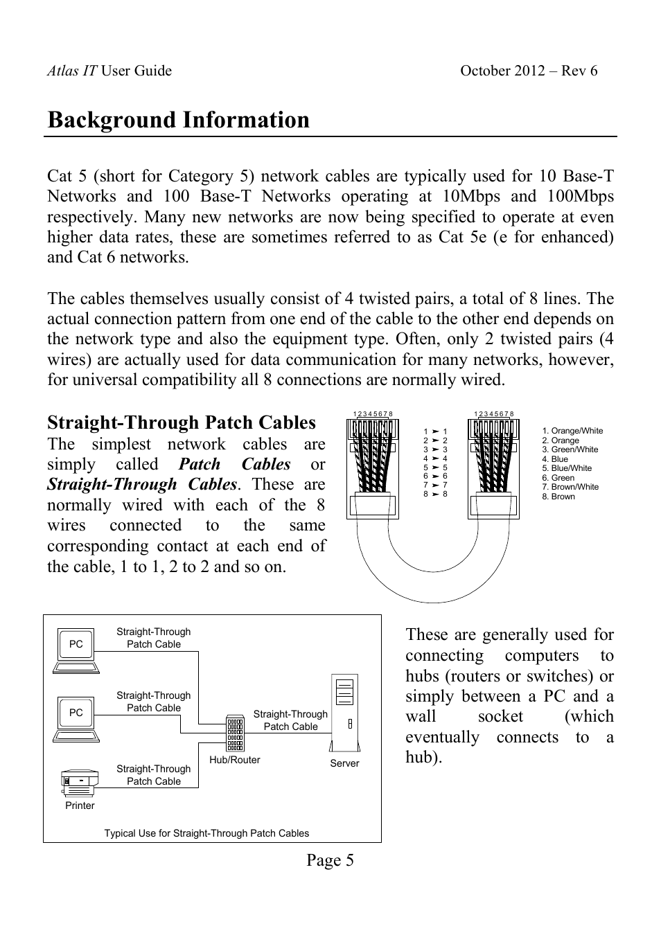 Background information, Straight-through patch cables, Page 5 | Velleman UTP05 User Manual | Page 6 / 19