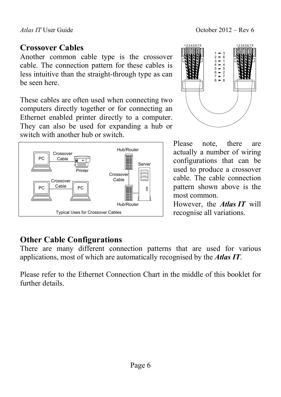 Crossover cables, Other cable configurations, Page 6 | Velleman UTP05 User Manual | Page 7 / 19