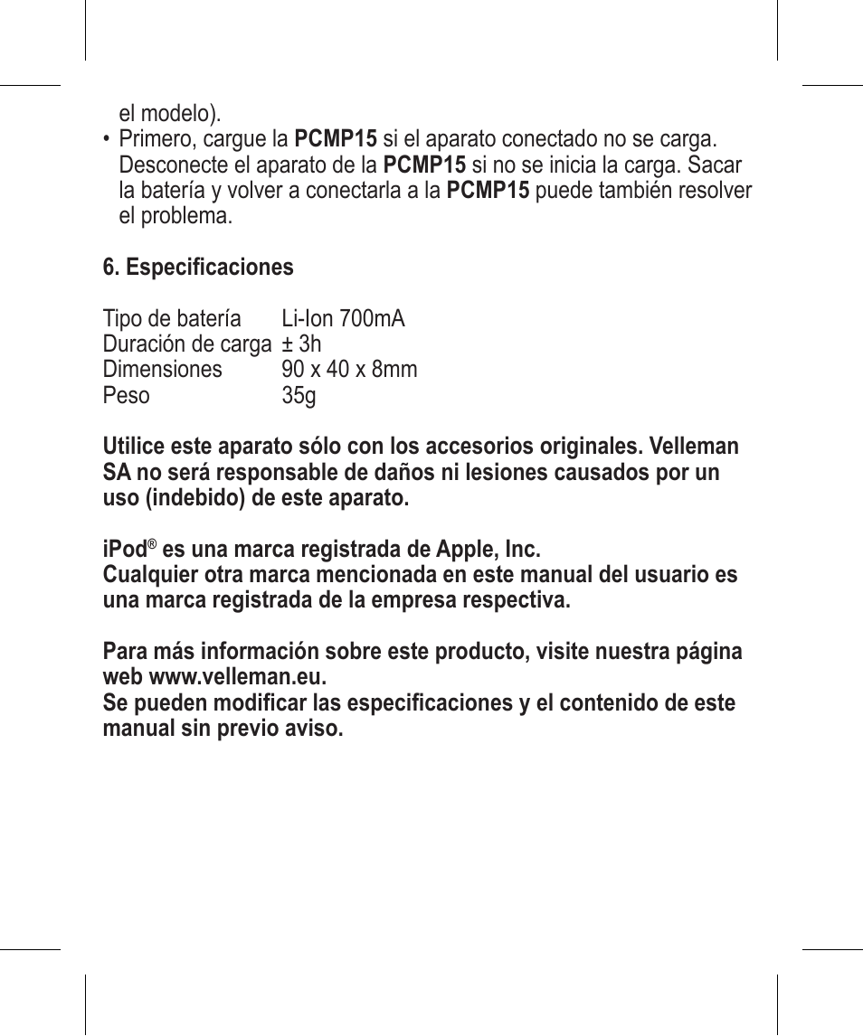 Velleman PCMP15 User Manual | Page 19 / 24