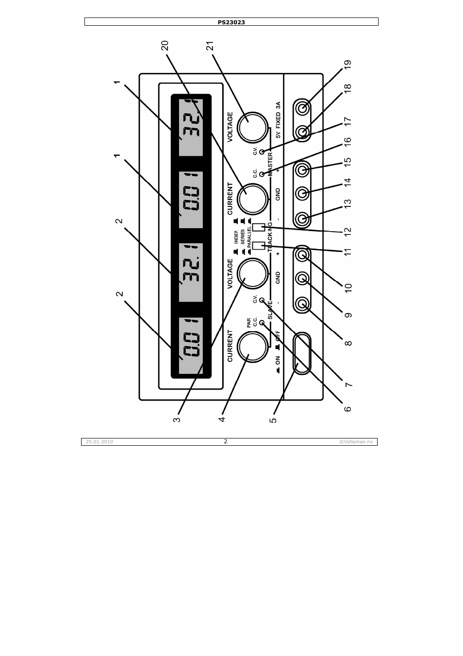 Velleman PS23023 User Manual | Page 2 / 20