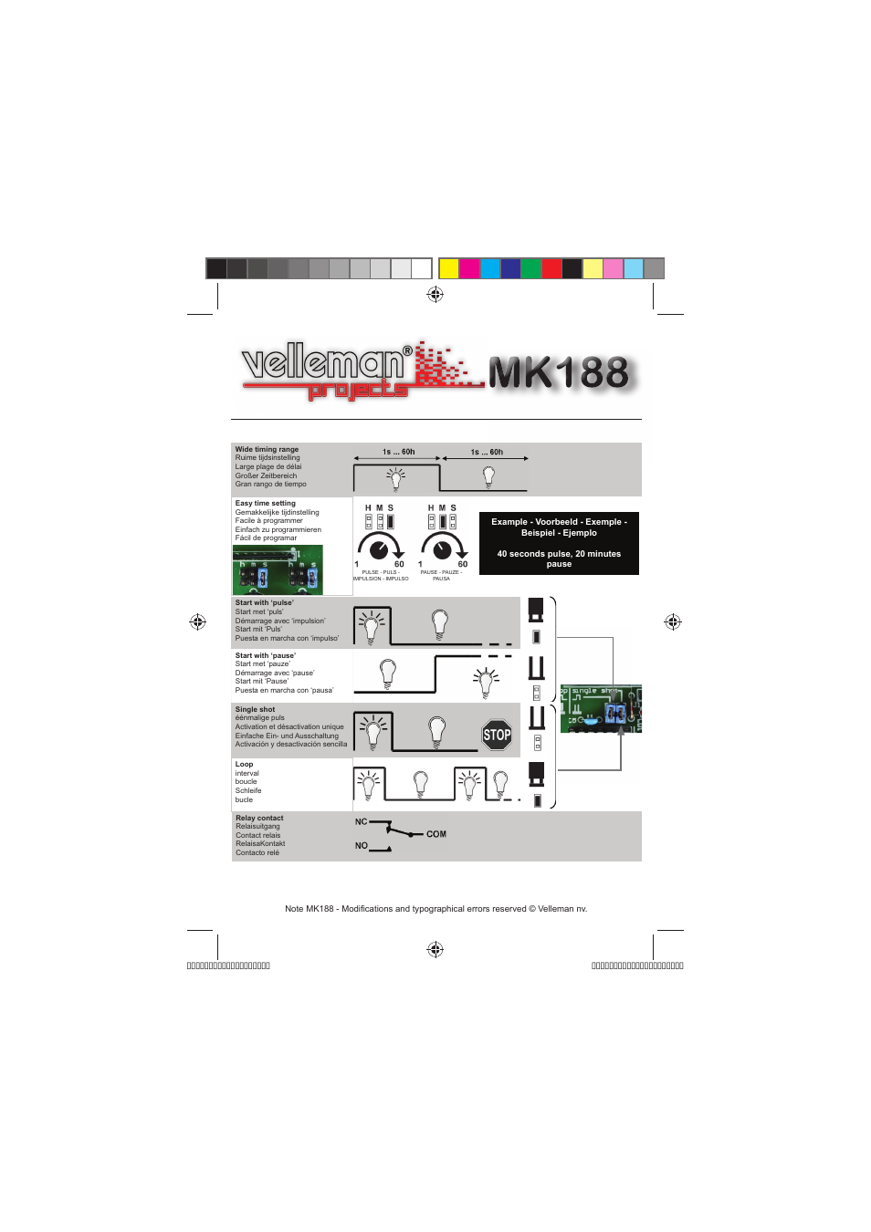 Velleman MK188 User Manual | 2 pages