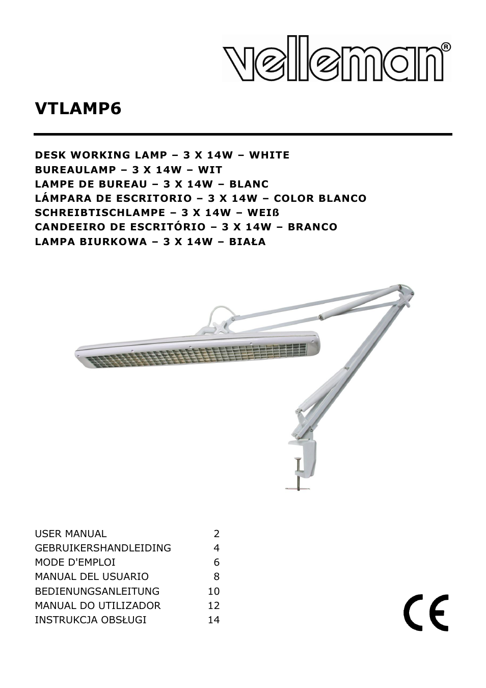 Velleman VTLAMP6 User Manual | 17 pages