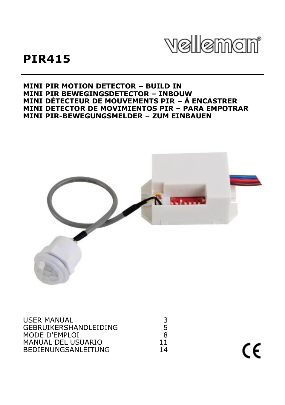 Velleman PIR415 User Manual | 22 pages
