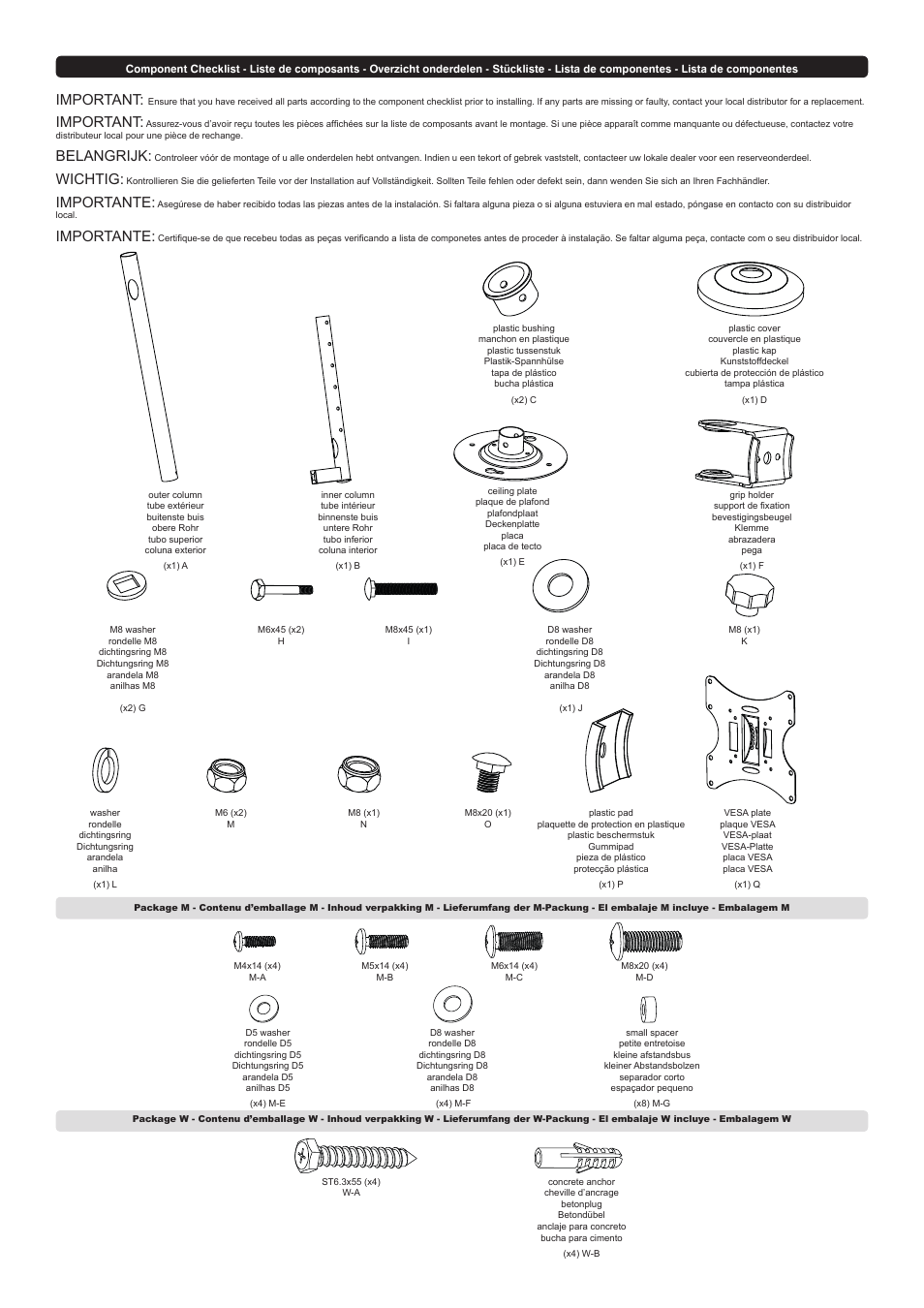 Important, Belangrijk, Wichtig | Importante | Velleman WB042 User Manual | Page 3 / 10