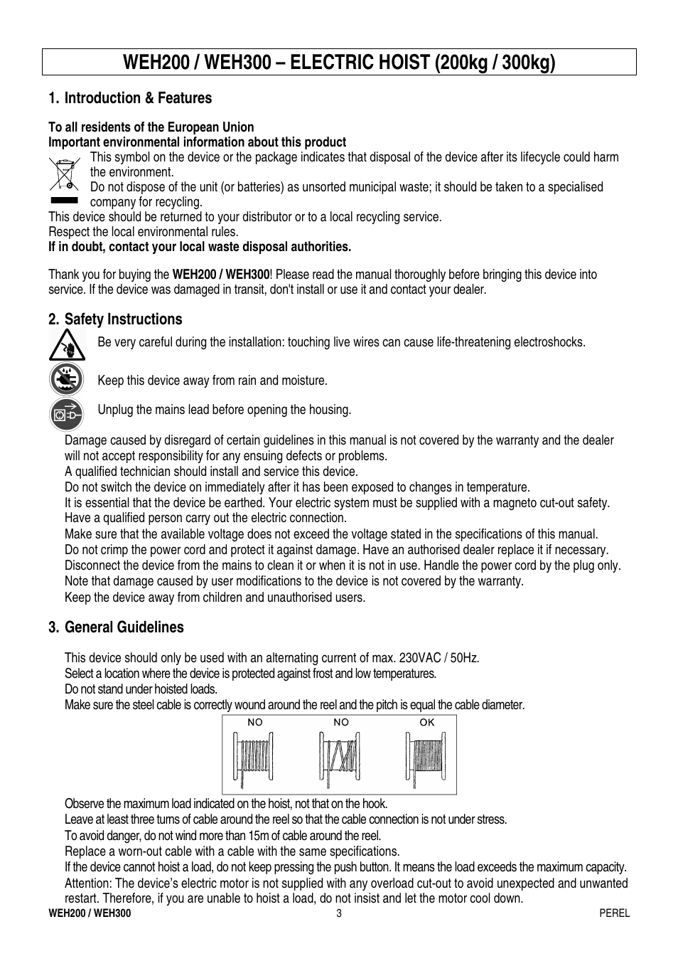 Velleman WEH200 User Manual | Page 3 / 16