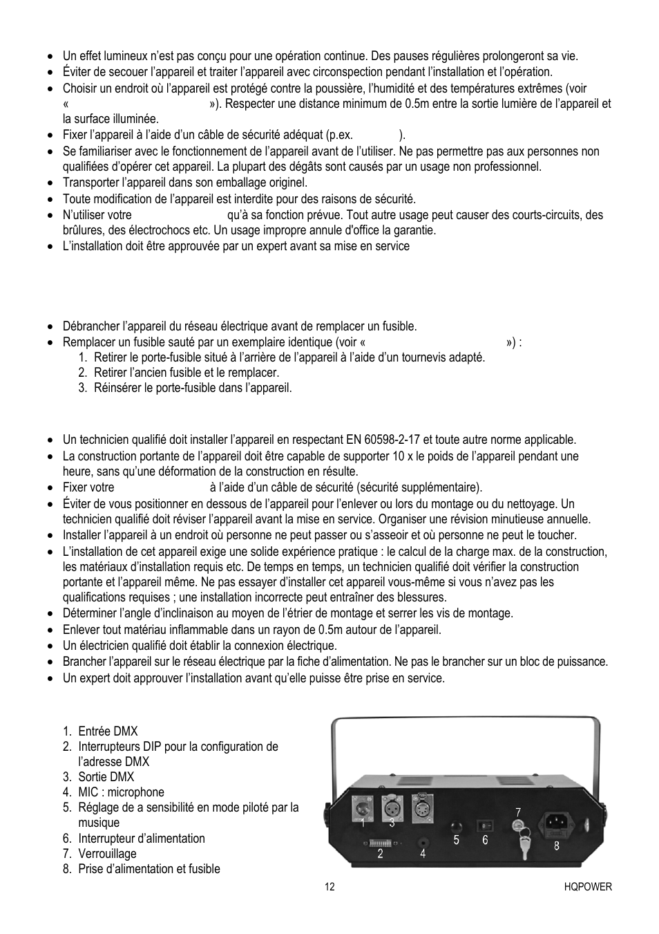 Installation, Emploi | Velleman VDP1601RGLD10 User Manual | Page 12 / 25