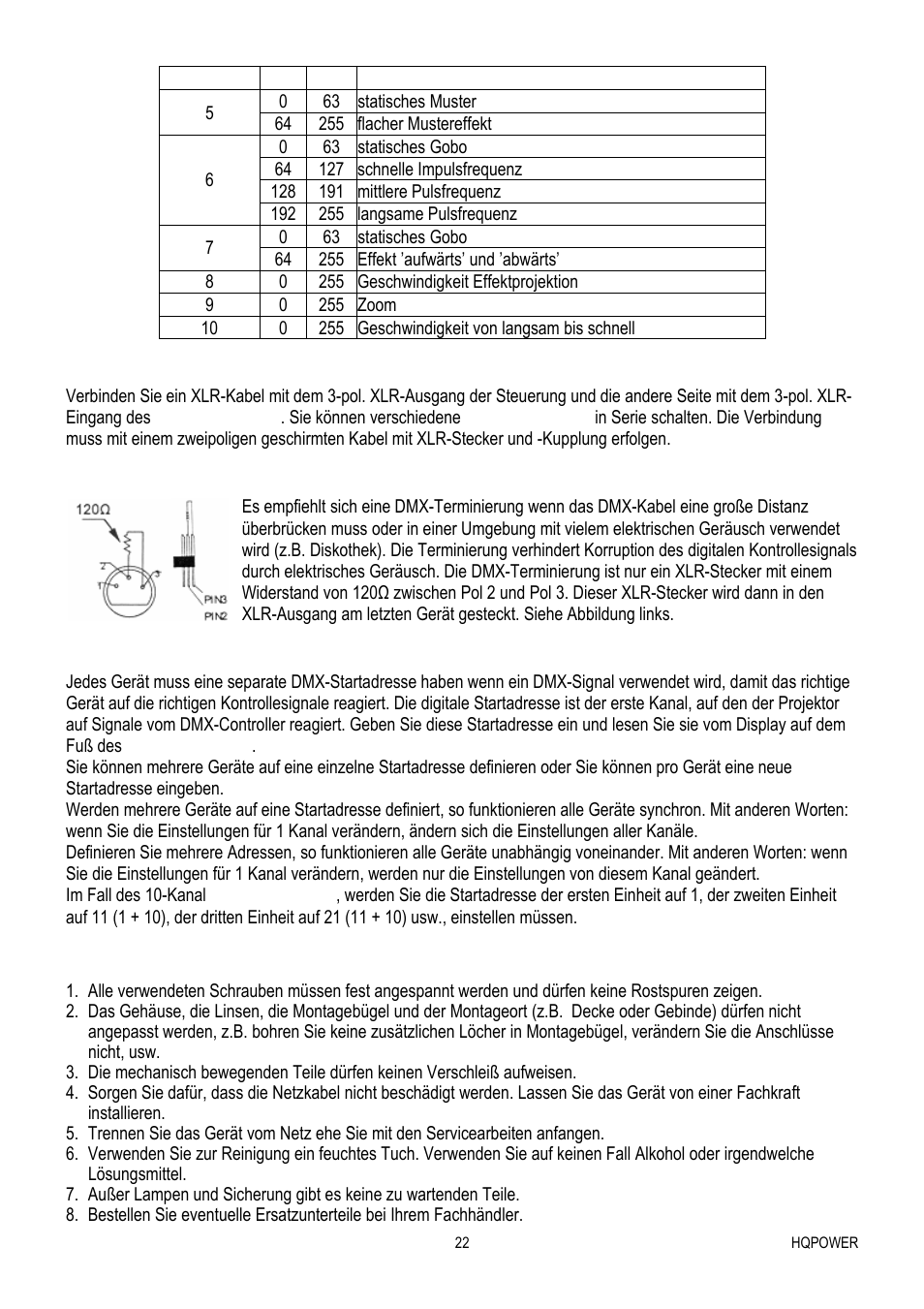 Reinigung und wartung | Velleman VDP1601RGLD10 User Manual | Page 22 / 25