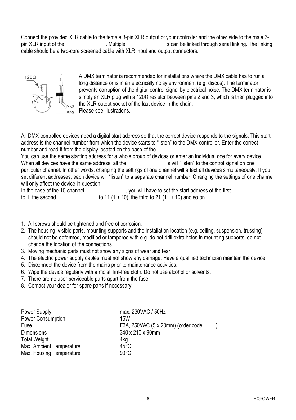 Cleaning and maintenance, Technical specifications | Velleman VDP1601RGLD10 User Manual | Page 6 / 25