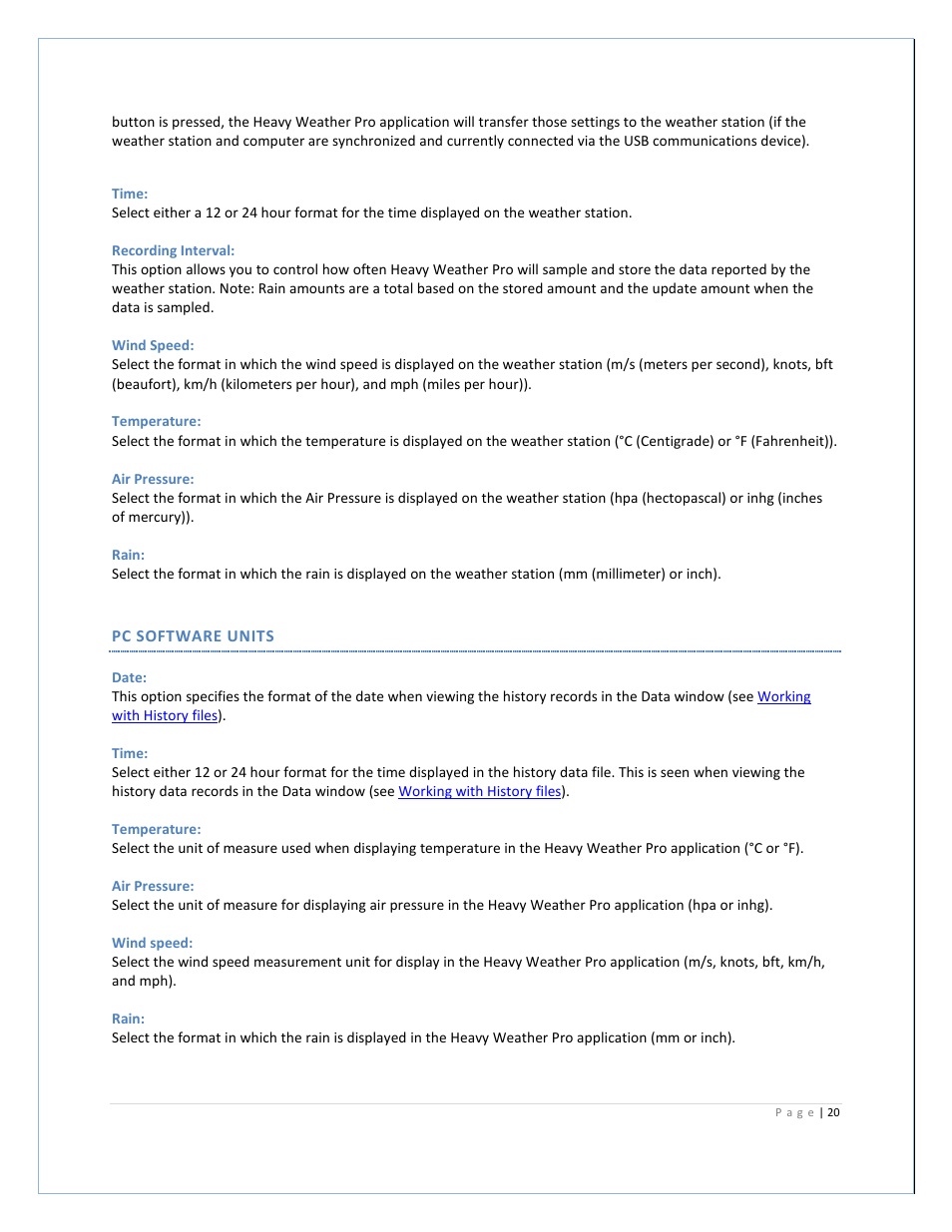Velleman WS2800 Software User’s Guide User Manual | Page 20 / 40