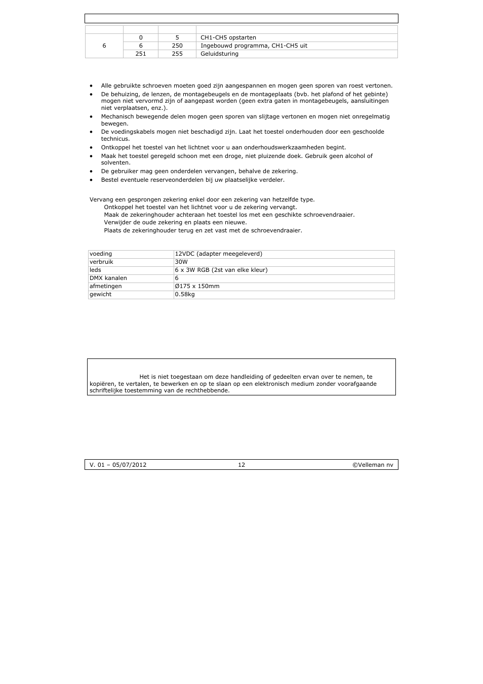 Velleman VDPL300CB User Manual | Page 12 / 29