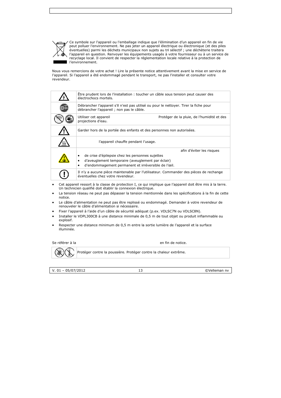 Mode d'emploi, Mode d’e, Emploi | Velleman VDPL300CB User Manual | Page 13 / 29