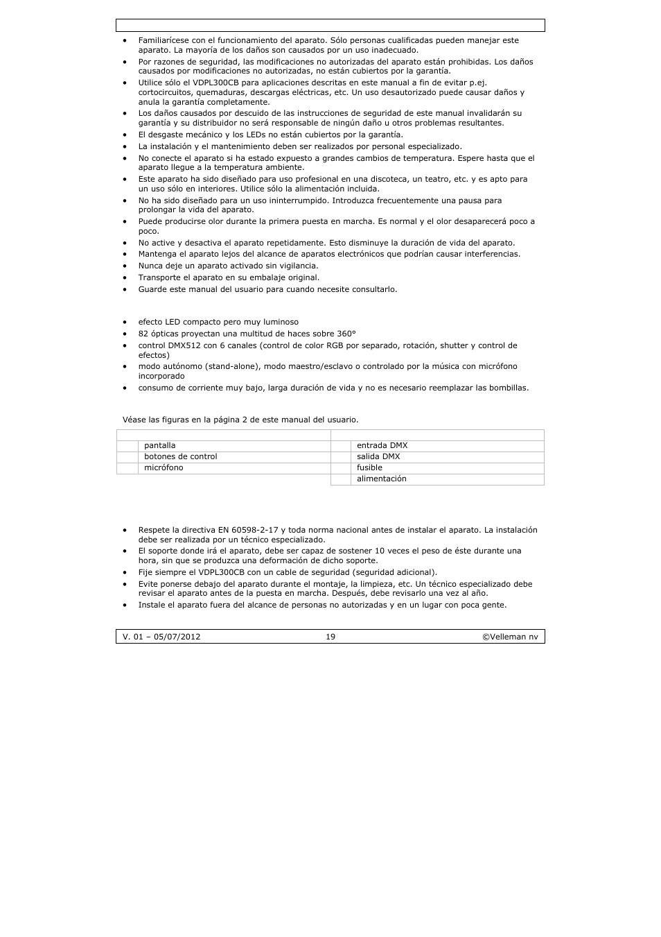 Velleman VDPL300CB User Manual | Page 19 / 29