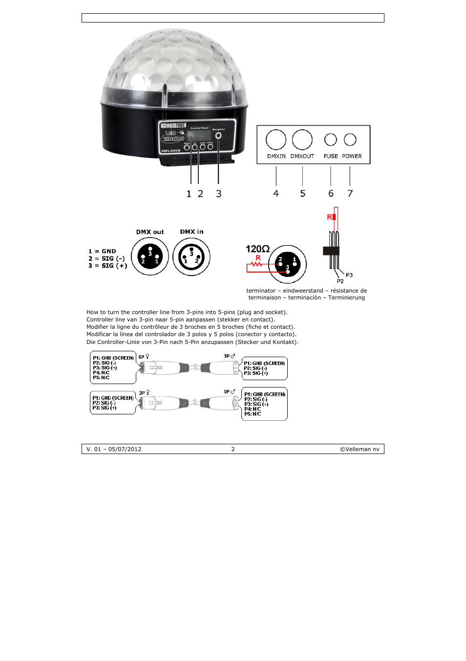 Velleman VDPL300CB User Manual | Page 2 / 29