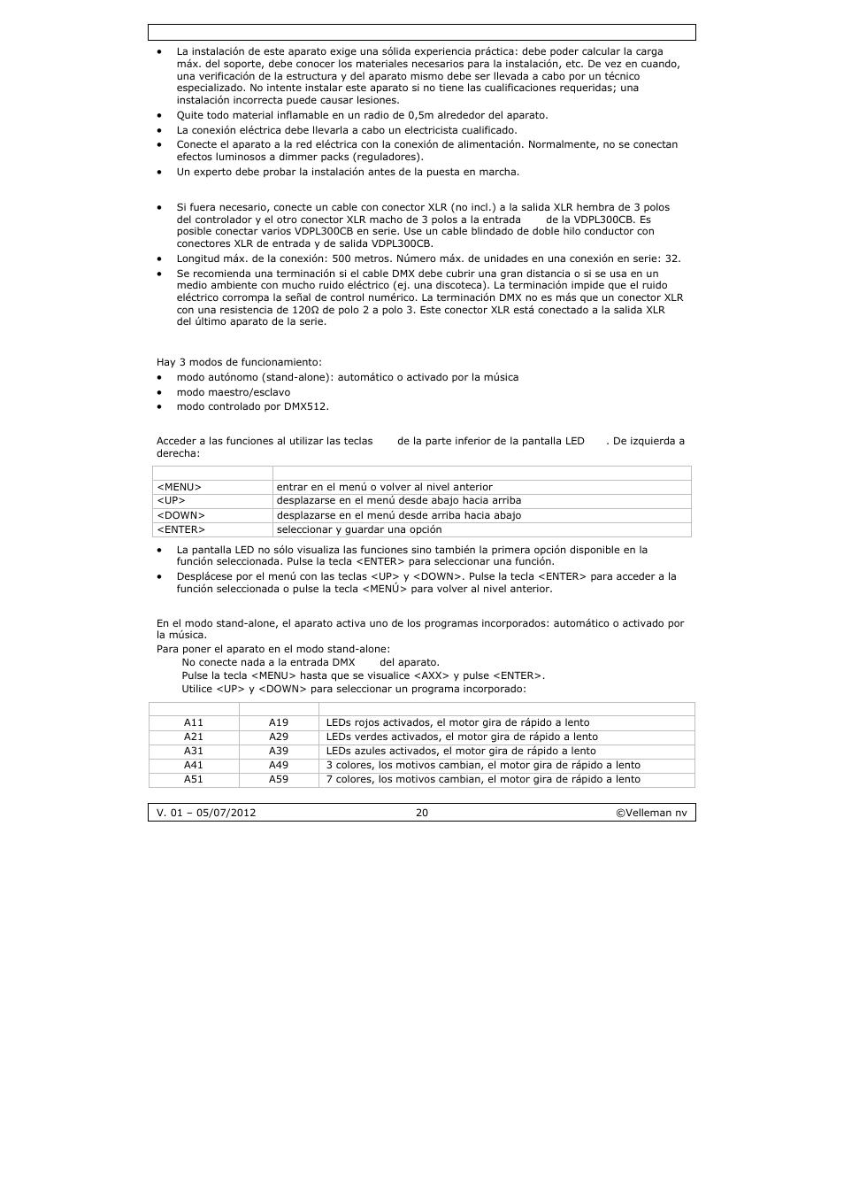 Velleman VDPL300CB User Manual | Page 20 / 29