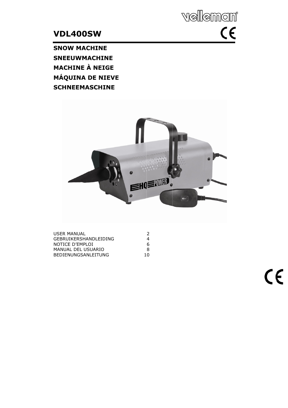 Velleman VDL400SW User Manual | 13 pages