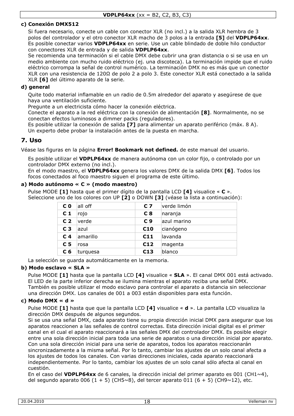 Velleman VDPLP64B2 User Manual | Page 18 / 26