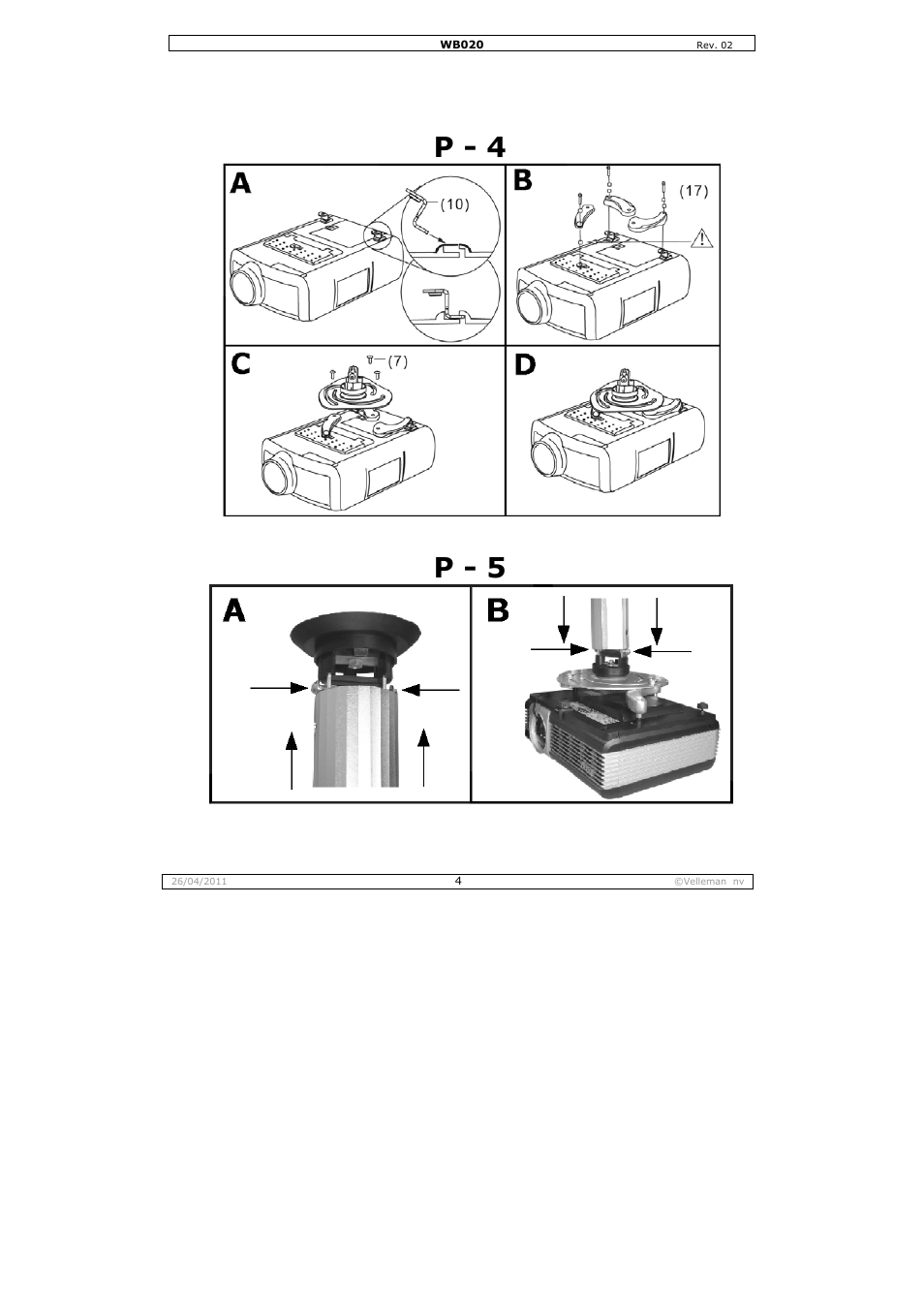 P - 4 p - 5 | Velleman WB020 User Manual | Page 4 / 18