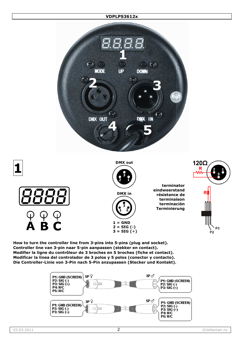 Velleman VDPLPS3612B User Manual | Page 2 / 24