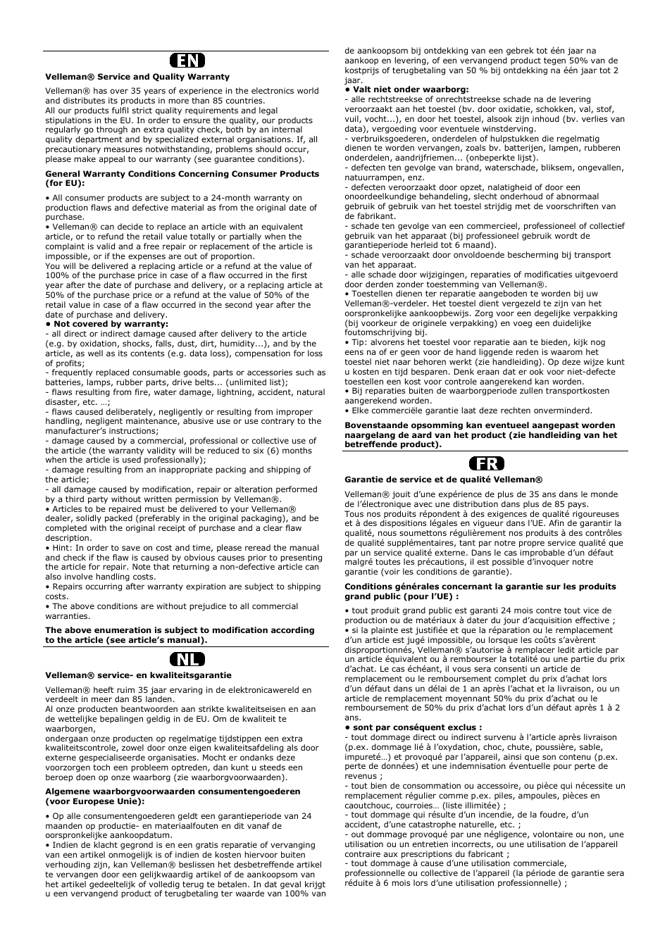 Velleman VDPLPS3612B User Manual | Page 23 / 24