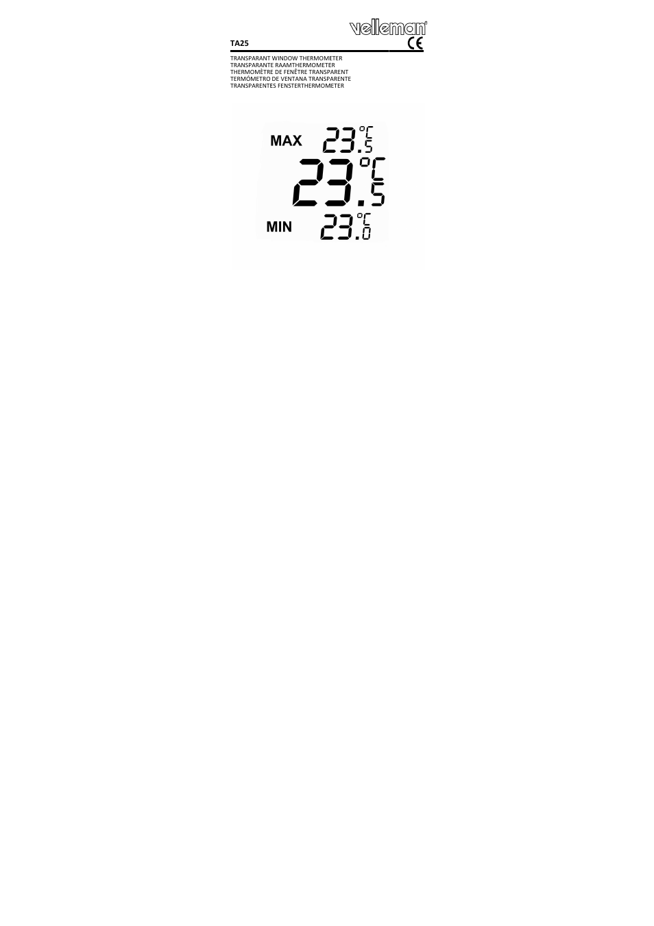 Velleman TA25 User Manual | 8 pages