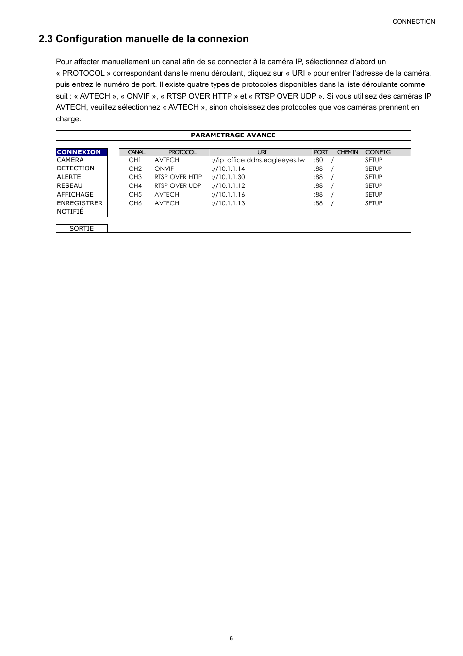 3 configuration manuelle de la connexion | Velleman NVR2 User Manual | Page 168 / 314