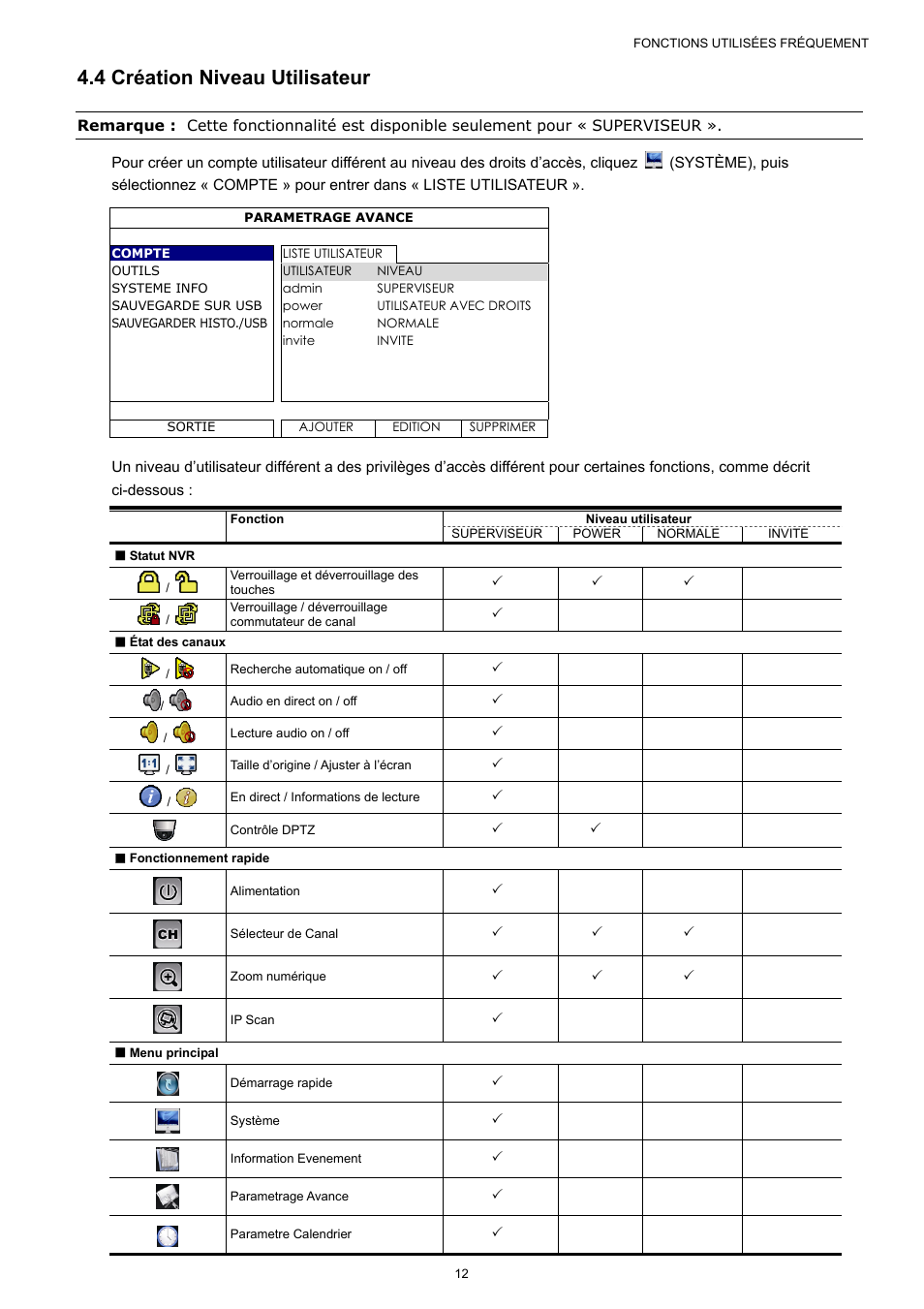 4 création niveau utilisateur | Velleman NVR2 User Manual | Page 174 / 314