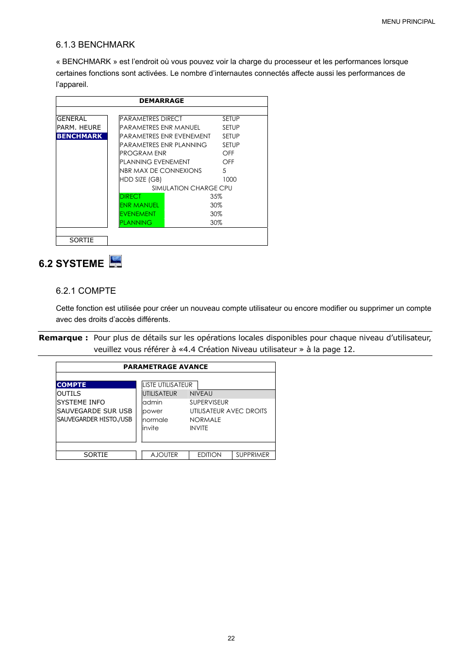 2 systeme, 3 benchmark, 1 compte | Velleman NVR2 User Manual | Page 184 / 314