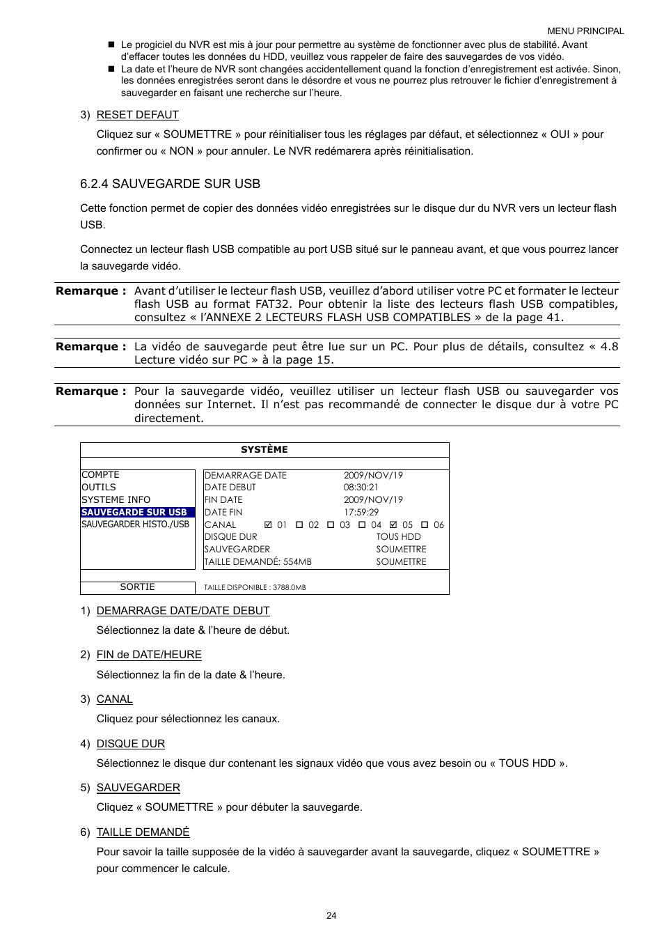 4 sauvegarde sur usb | Velleman NVR2 User Manual | Page 186 / 314