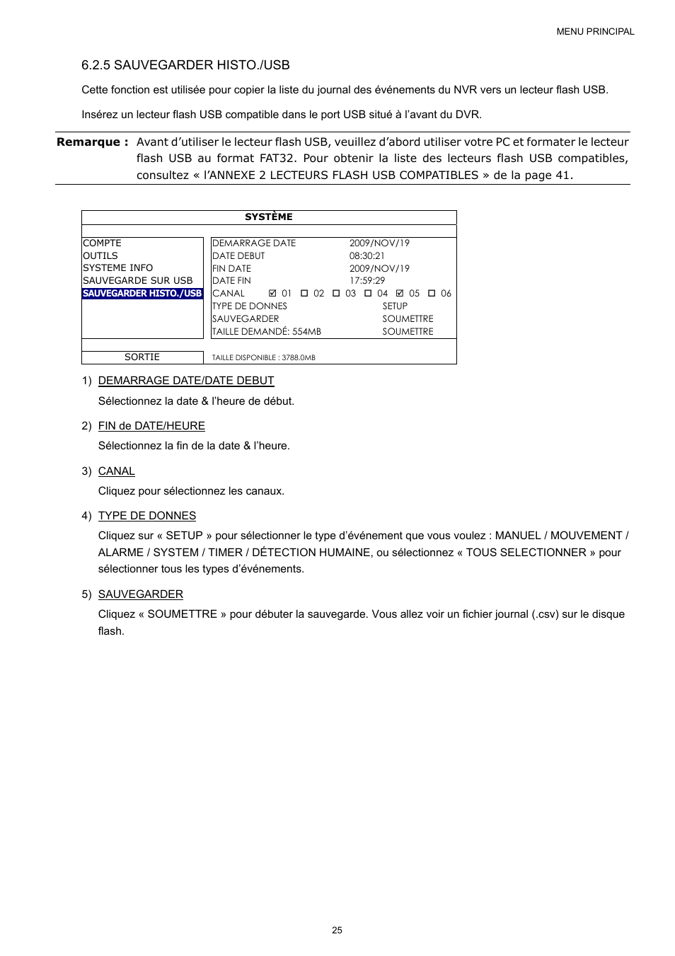 5 sauvegarder histo./usb | Velleman NVR2 User Manual | Page 187 / 314