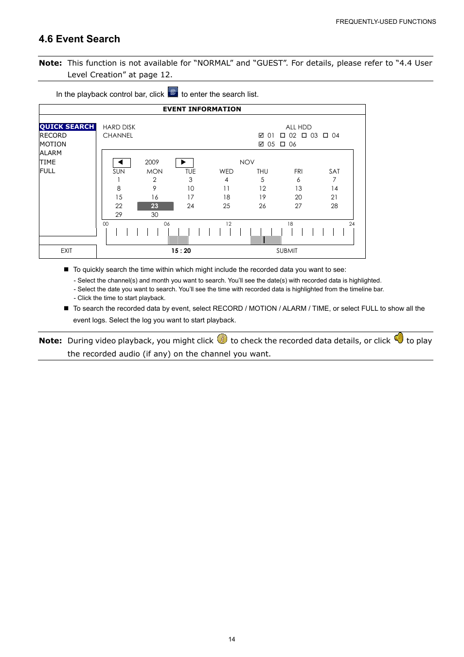 6 event search | Velleman NVR2 User Manual | Page 20 / 314