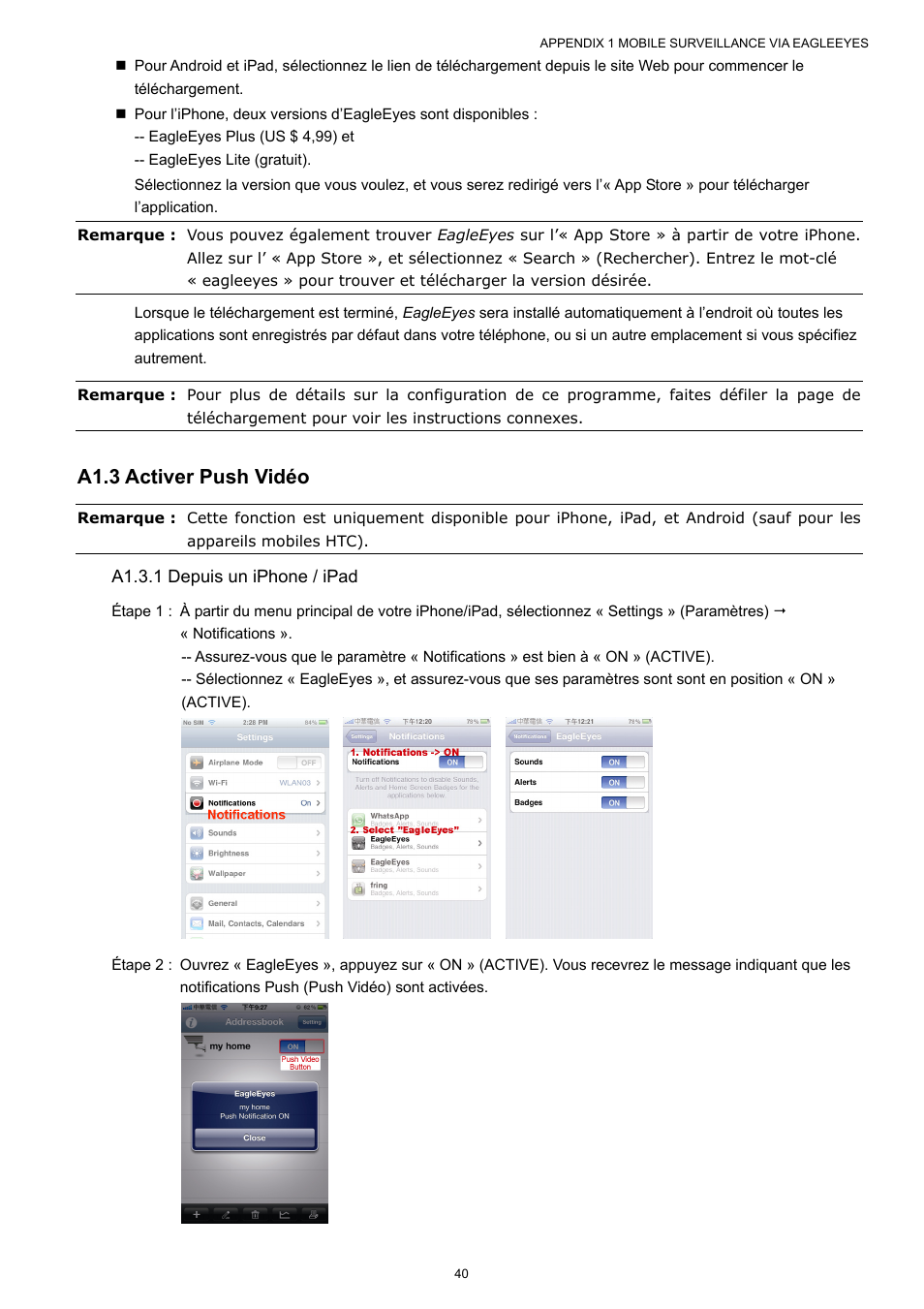 A1.3 activer push vidéo | Velleman NVR2 User Manual | Page 202 / 314
