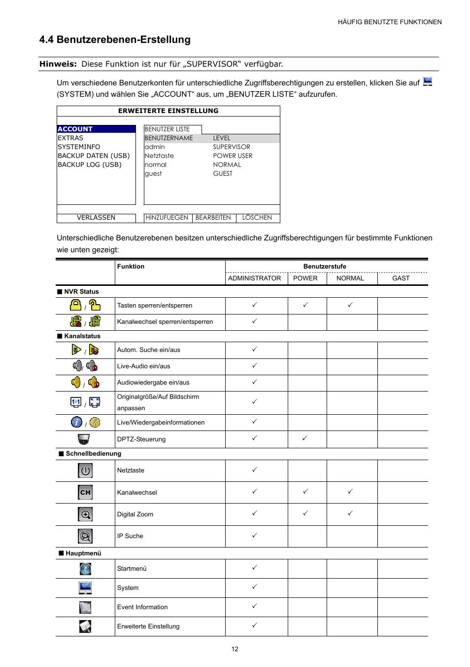 4 benutzerebenen-erstellung | Velleman NVR2 User Manual | Page 227 / 314