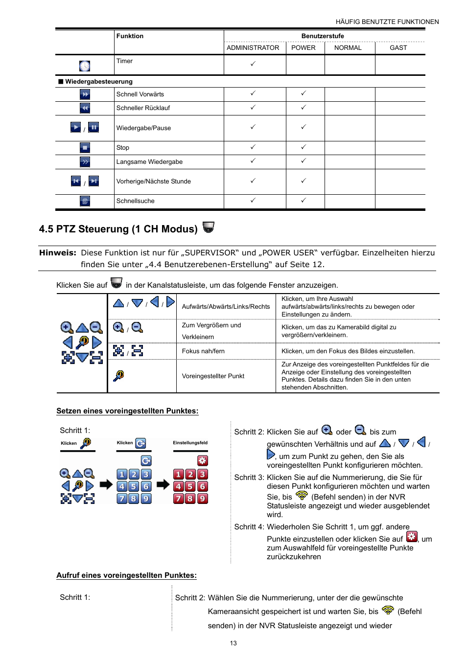 5 ptz steuerung (1 ch modus) | Velleman NVR2 User Manual | Page 228 / 314