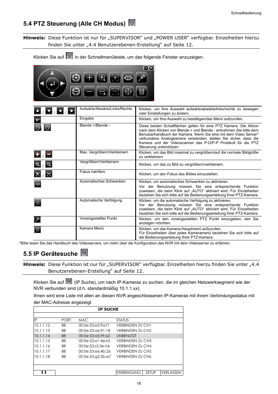 4 ptz steuerung (alle ch modus), 5 ip gerätesuche | Velleman NVR2 User Manual | Page 233 / 314