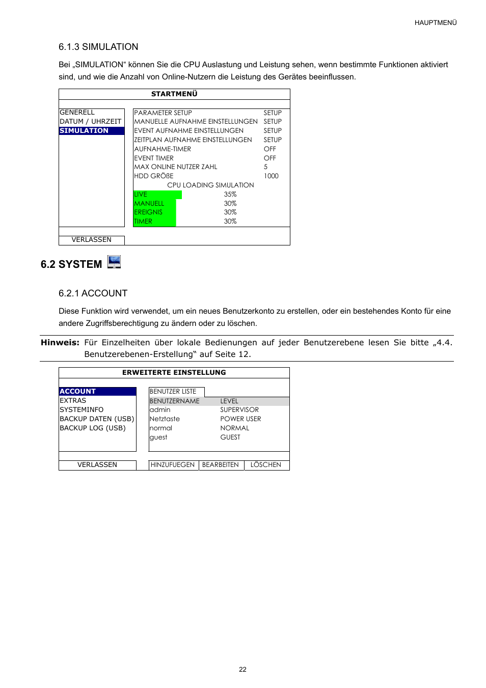 2 system, 3 simulation, 1 account | Velleman NVR2 User Manual | Page 237 / 314