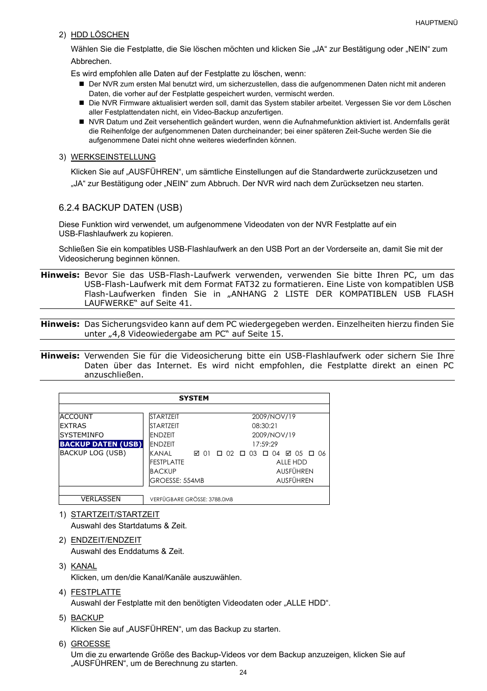 4 backup daten (usb) | Velleman NVR2 User Manual | Page 239 / 314