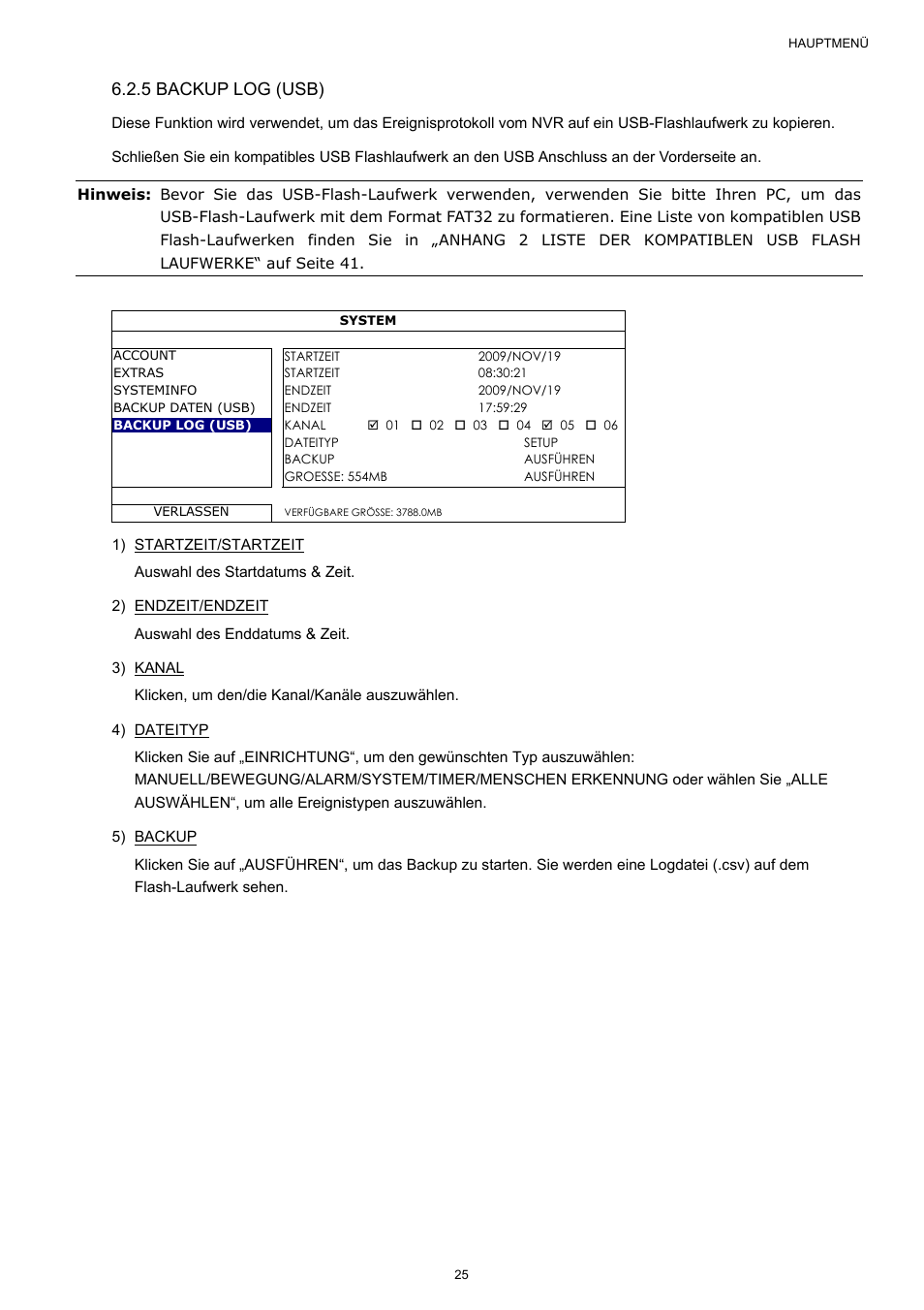 5 backup log (usb) | Velleman NVR2 User Manual | Page 240 / 314
