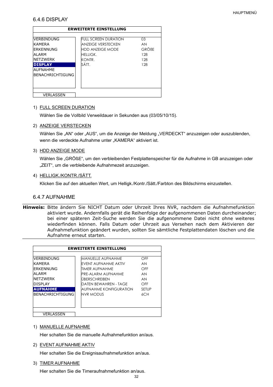 6 display, 7 aufnahme | Velleman NVR2 User Manual | Page 247 / 314