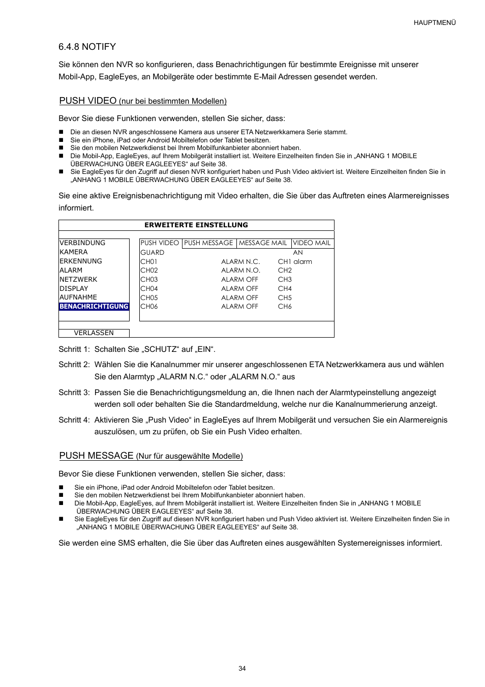 8 notify, Push video, Push message | Velleman NVR2 User Manual | Page 249 / 314
