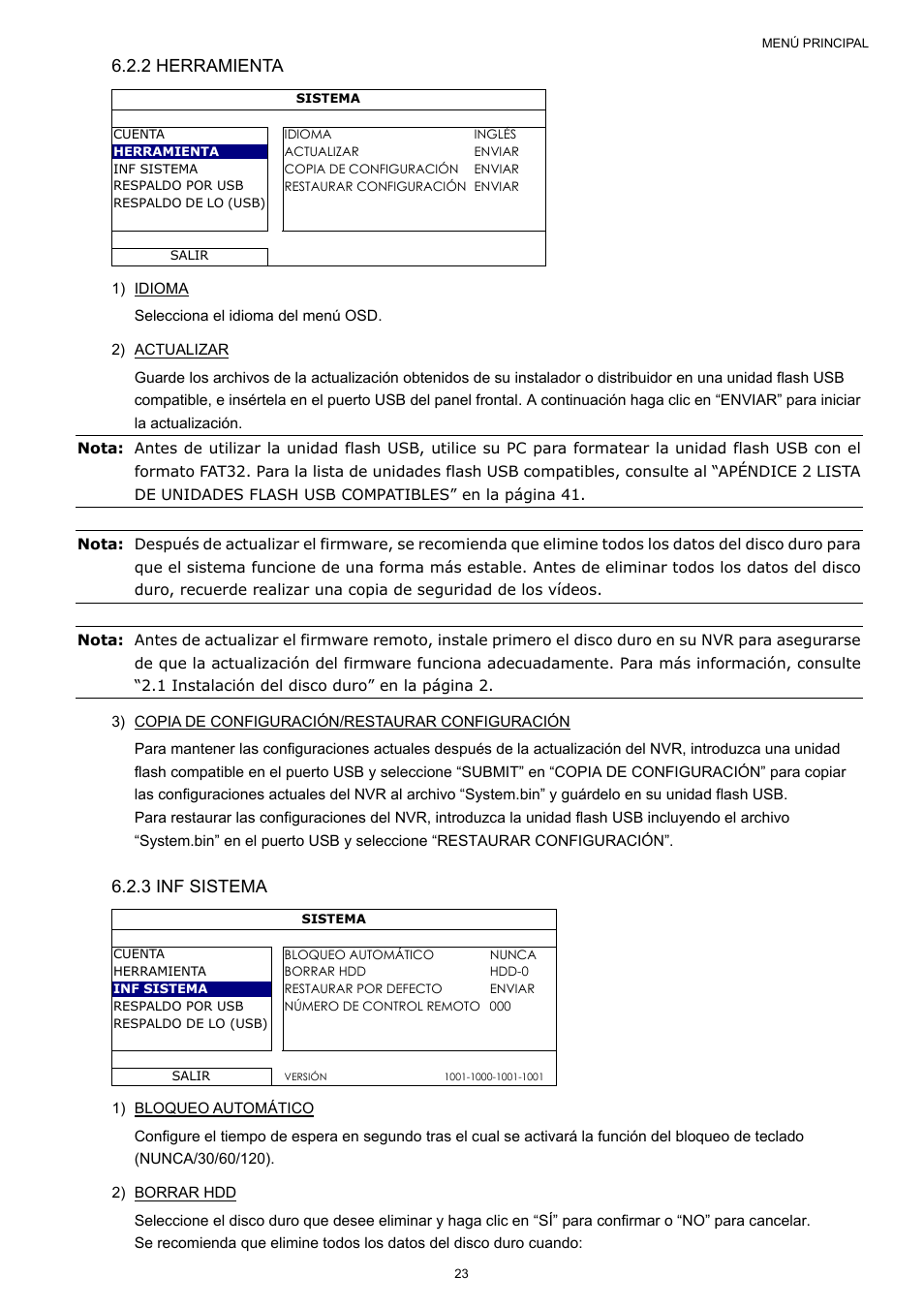 2 herramienta, 3 inf sistema | Velleman NVR2 User Manual | Page 290 / 314