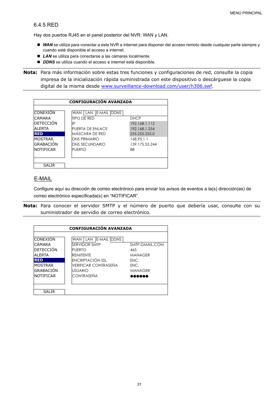 5 red, E-mail | Velleman NVR2 User Manual | Page 298 / 314