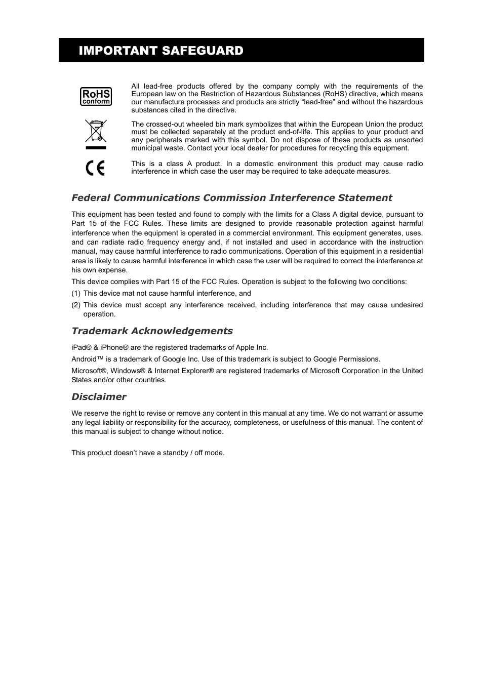 Important safeguard | Velleman NVR2 User Manual | Page 3 / 314