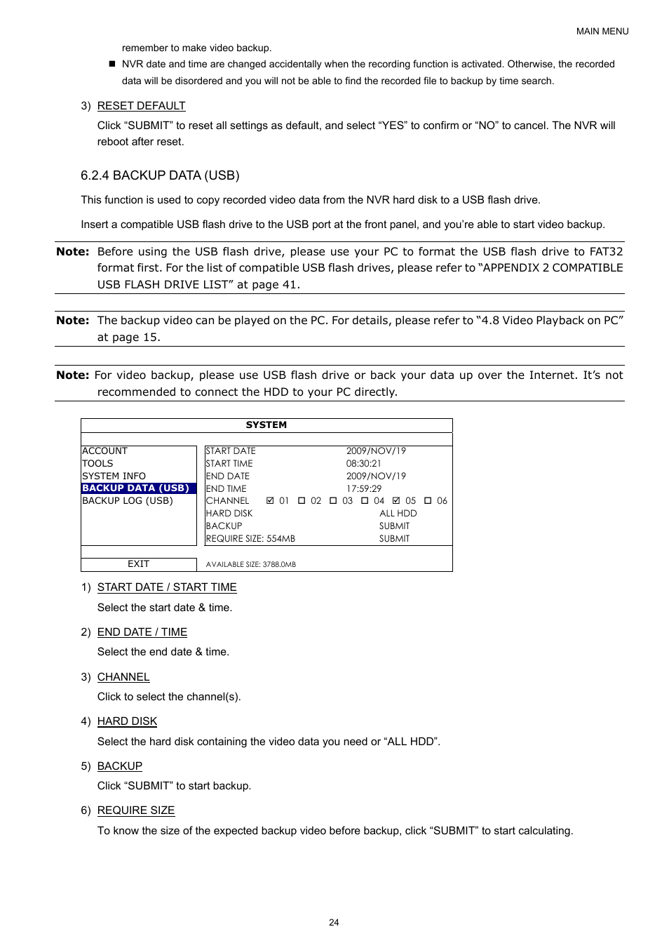 4 backup data (usb) | Velleman NVR2 User Manual | Page 30 / 314