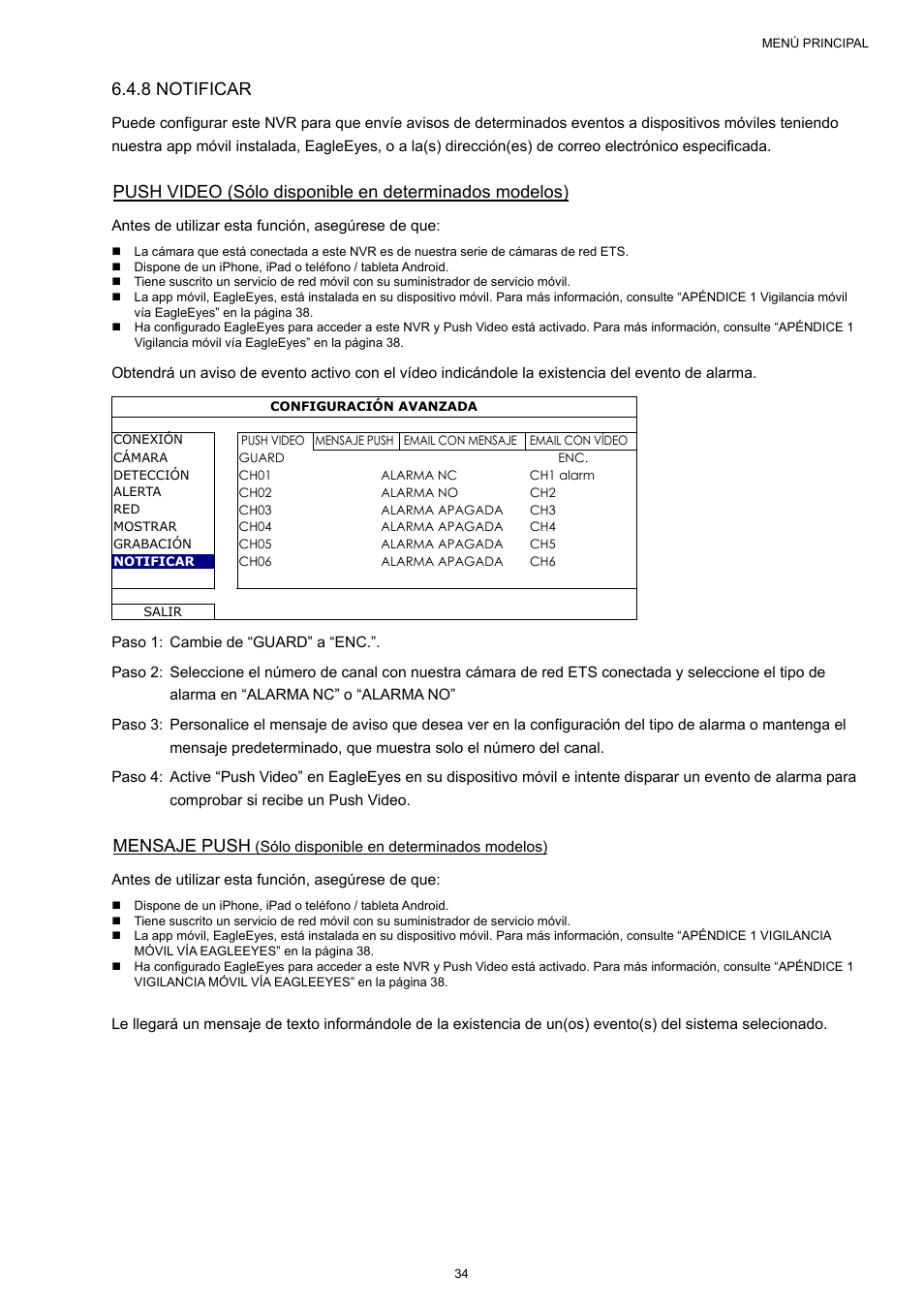 8 notificar, Mensaje push | Velleman NVR2 User Manual | Page 301 / 314