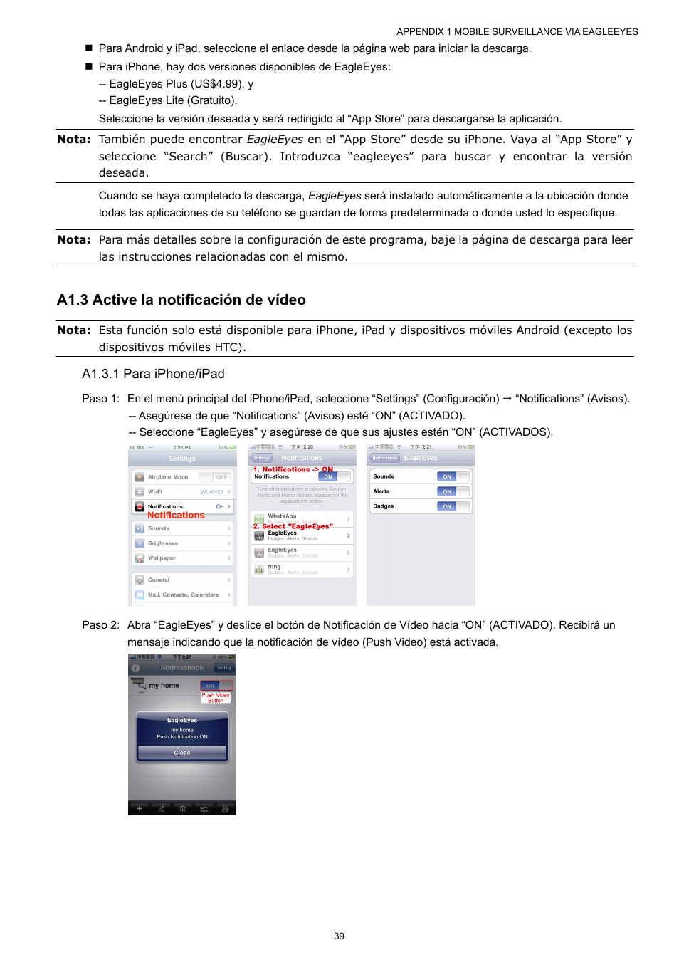 A1.3 active la notificación de vídeo | Velleman NVR2 User Manual | Page 306 / 314
